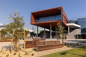 Award winning landscape design view at Frankston campus