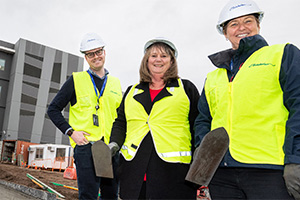 Chisholm staff at the first pour