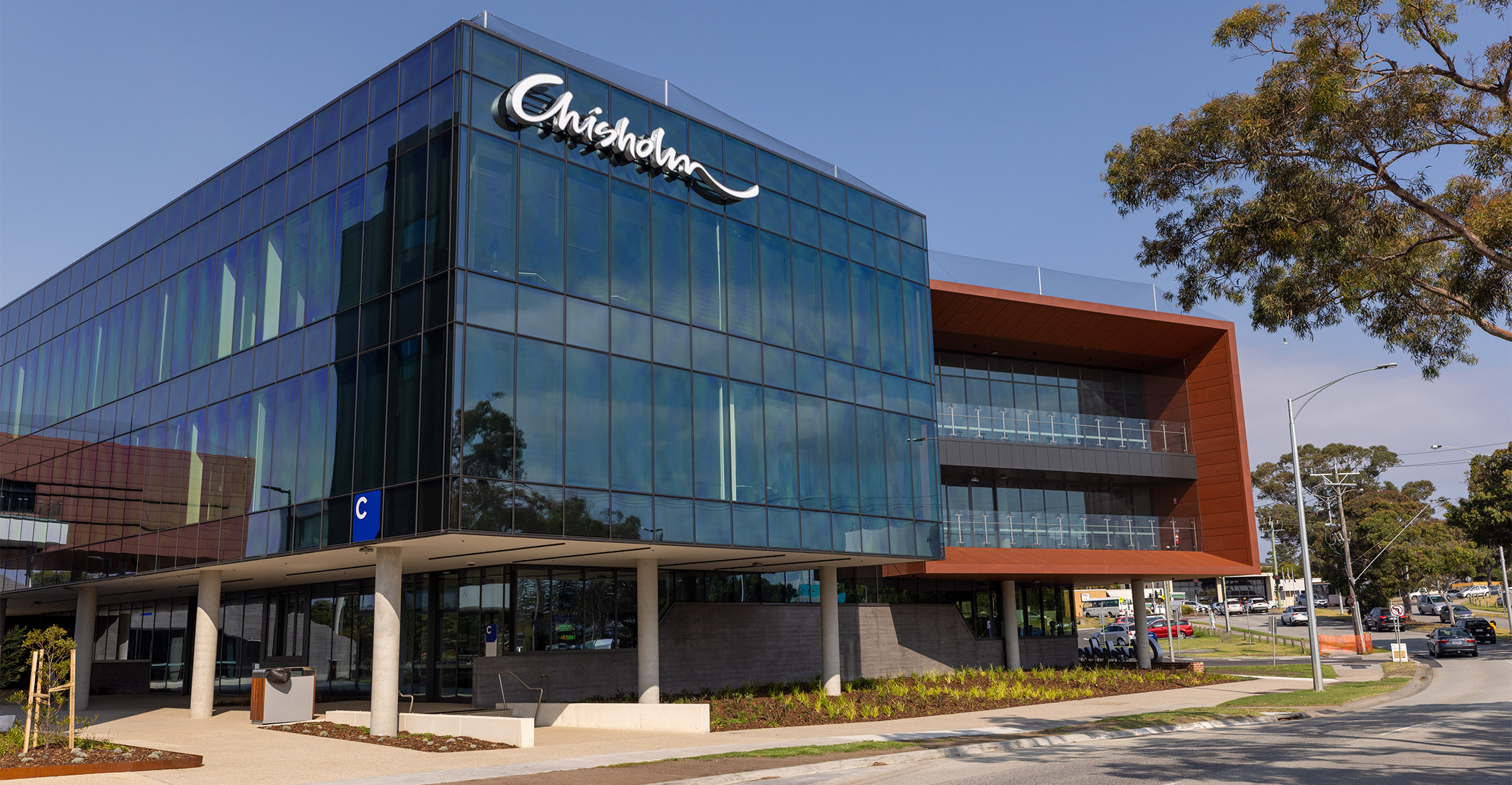 A view of Chisholm’s Frankston campus, showcasing the vibrant learning environment — discover more by joining one of our guided campus tours.