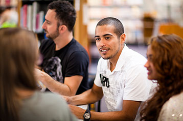 Students chatting and socialising